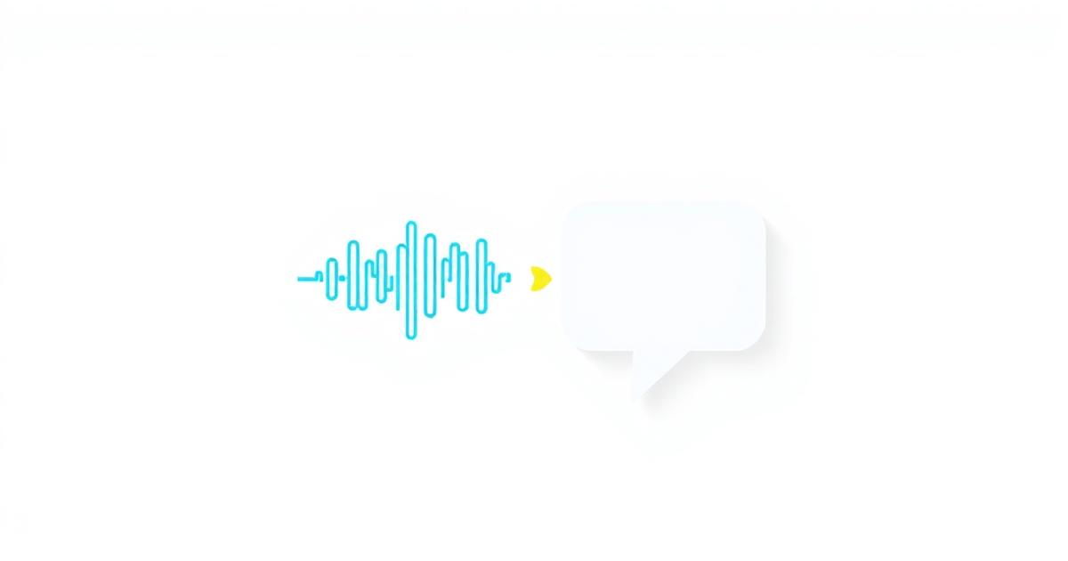 Illustration vectorielle bleue d'une onde vocale traversant un cadran de traitement automatique avec un pic jaune de transfert vers un humain