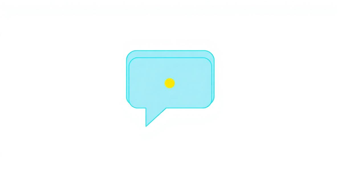 Illustration vectorielle bleue d'une messagerie vocale avec des bulles de dialogue géométriques et un badge jaune de message non écouté